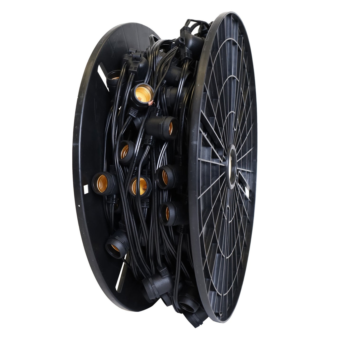 Holiday Bright Lights Indoor/Outdoor Patio Pro Guide Cord 330ft - E26 No Drop, 24 Spacing - Black SPT2 165 sockets