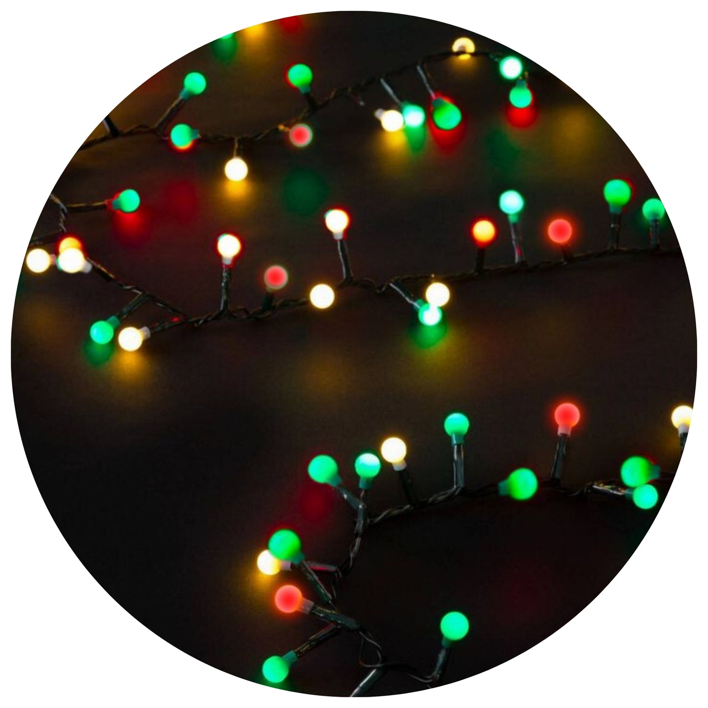 Holiday Bright Lights 500L Indoor/Outdoor Gumball Rice Light Reel - Green Cord/Traditional Opaque