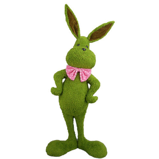 December Diamonds Green Garden Bunny With Bow Tie Figurine, Green