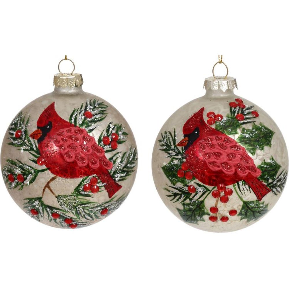 Mark Roberts Christmas 2023 Cardinal Ball Ornament 3'', Assortment of 2