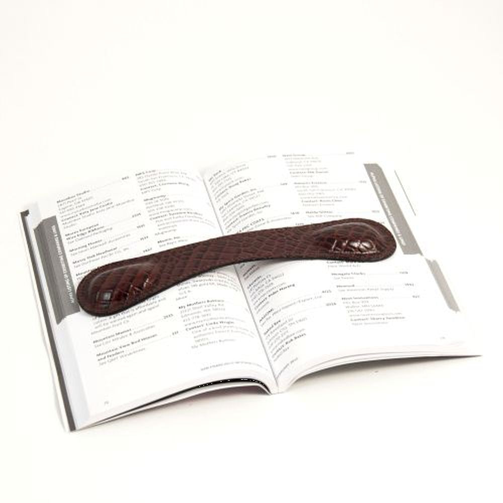 Bey Berk Brown "Croco" Leather Book Weight