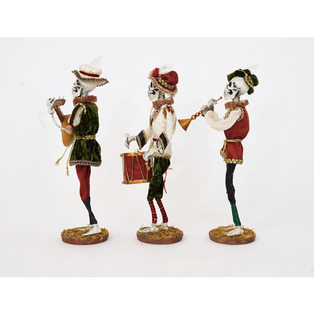 Katherine's Collection 2022 Shakesfeare Minstrel Skeleton Trio Figure, Assorted of 3
