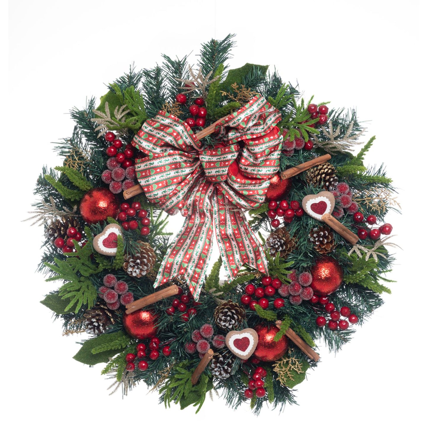 Katherine's Collection Seasoned Greetings Wreath, 24x7.75x24 Inches, Green Polyester