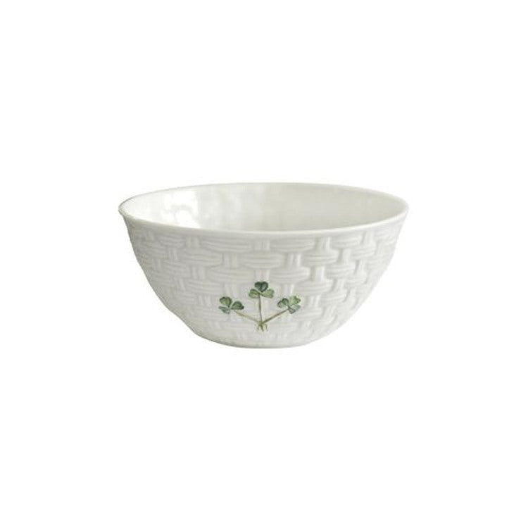 Belleek Shamrock 6" Bowl, White, Porcelain