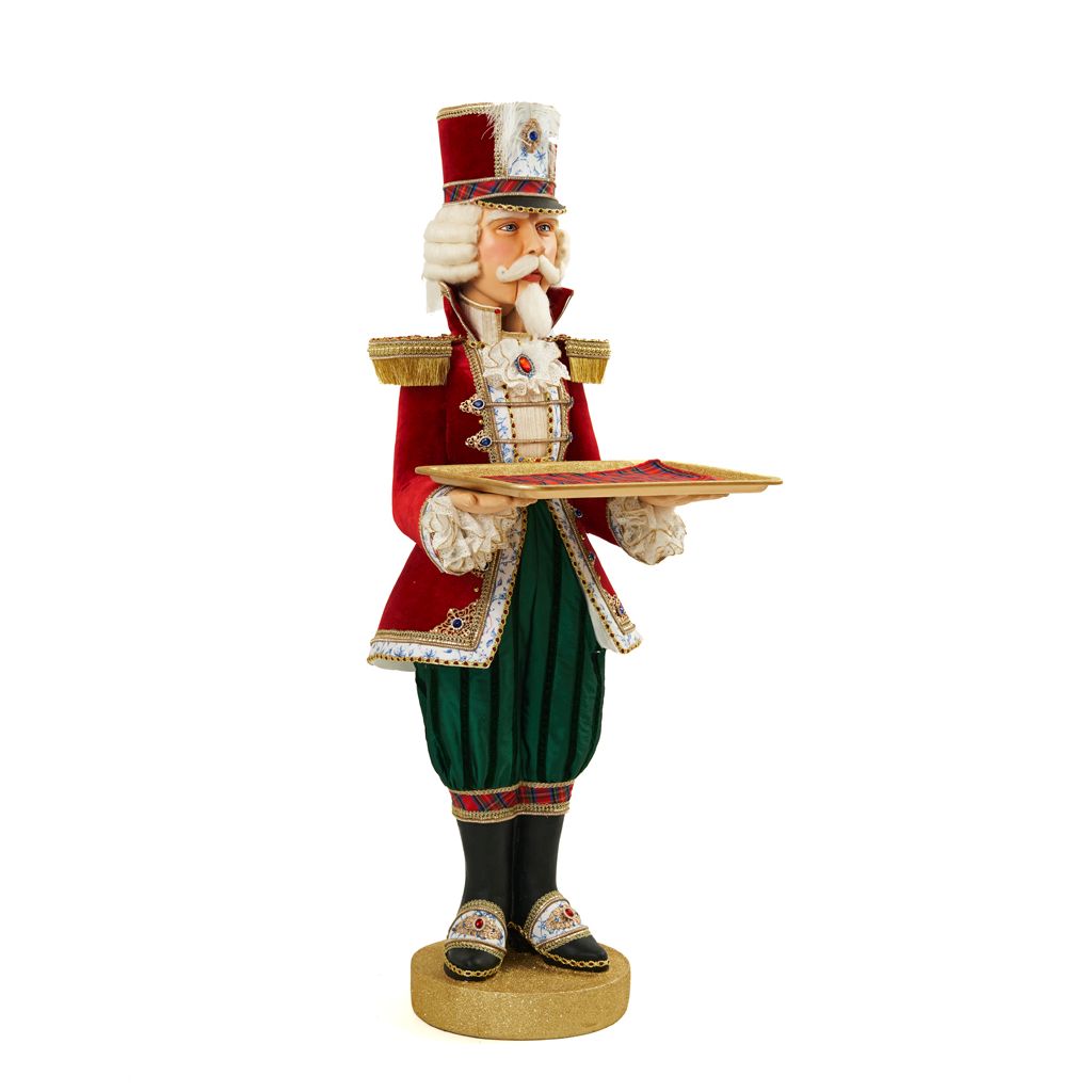 Katherine's Collection 2022 Chinoiserie Nutcracker Figurine, 47.5" Red Polyester