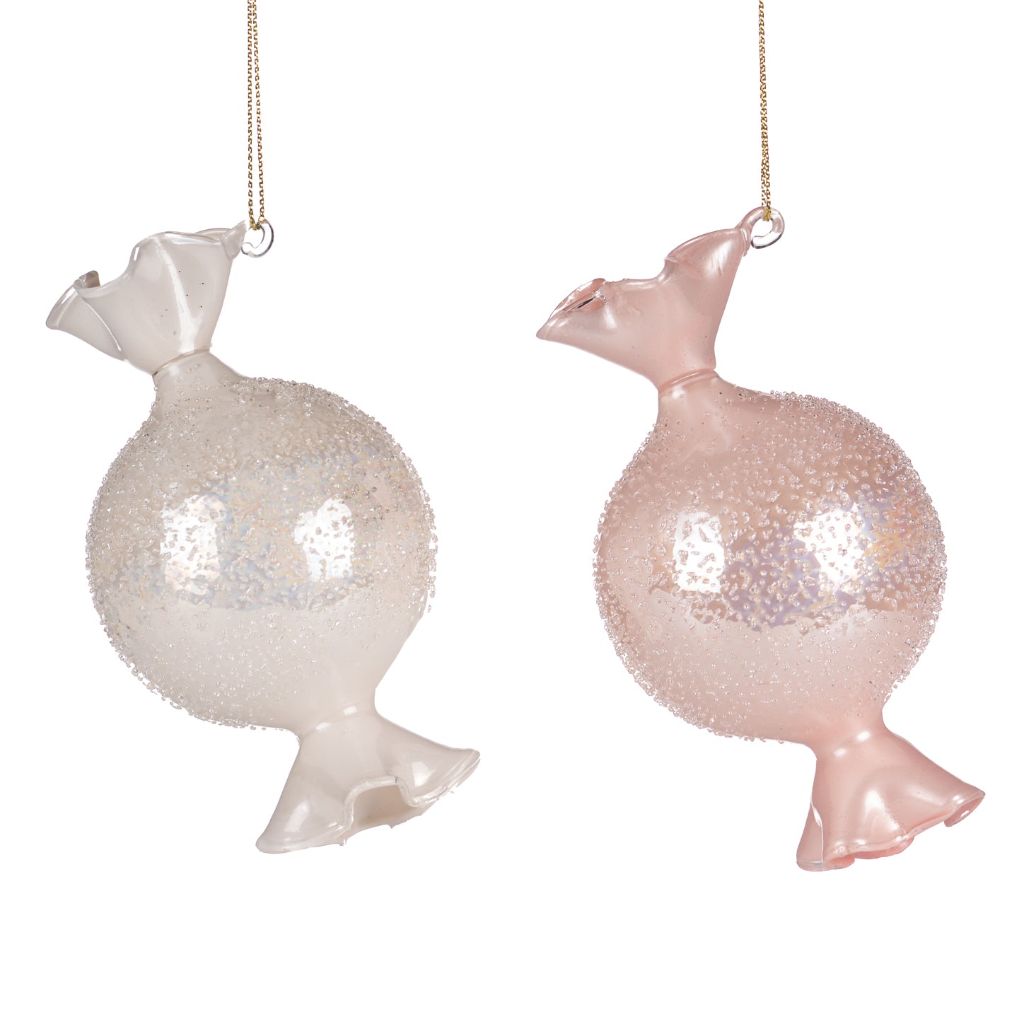 Glass Candy Ornament Set of 2