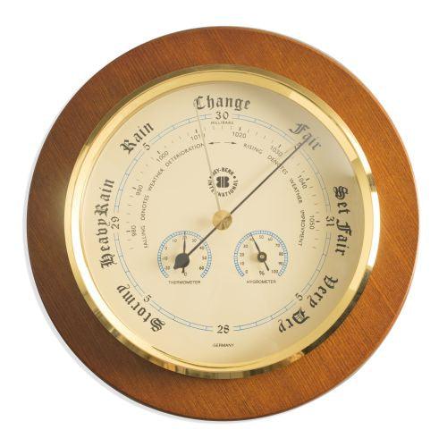 Barometer With Thermometer & Hygrometer On 9 Cherry Wood – Lijo Décor