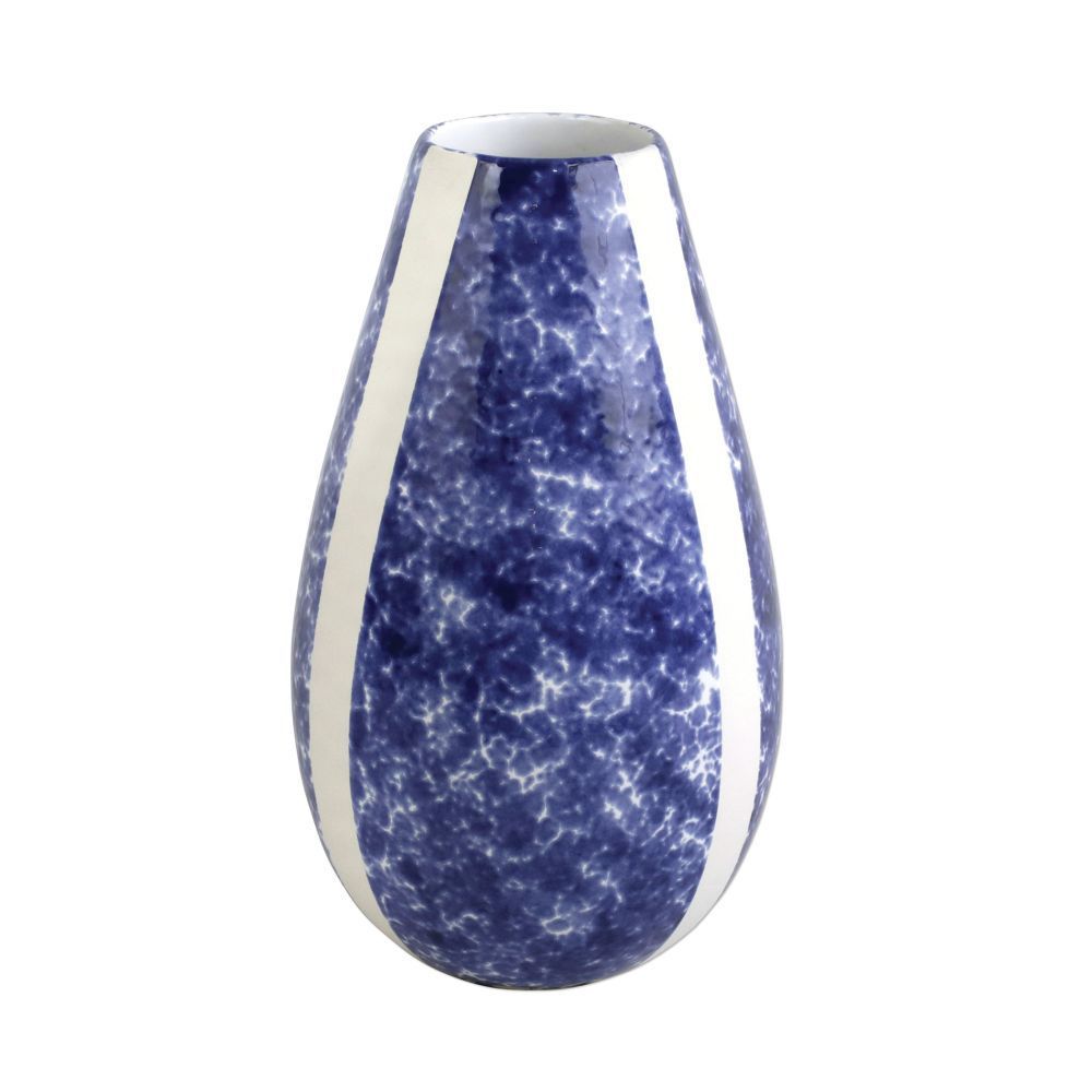 viva by Vietri Santorini Sponged Vase 6.25"D, 11.5"H, 112 oz Earthenware