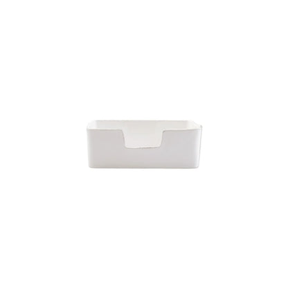 Vietri Melamine Lastra White Guest Towel Holder, 9.5" Paper Napkin Tray