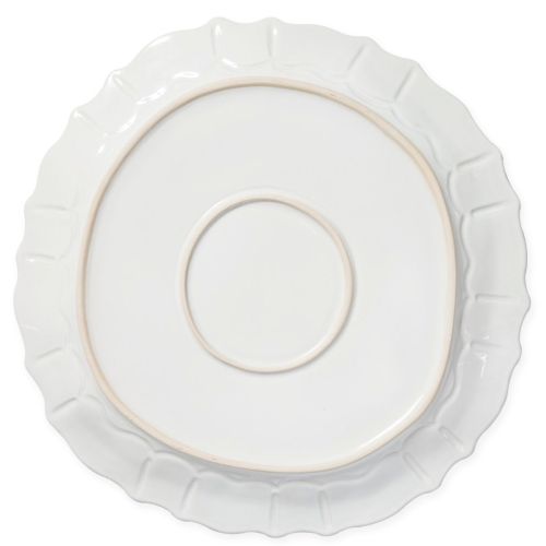Vietri Incanto Stone White Baroque Round Platter, Handmade Stoneware Serveware