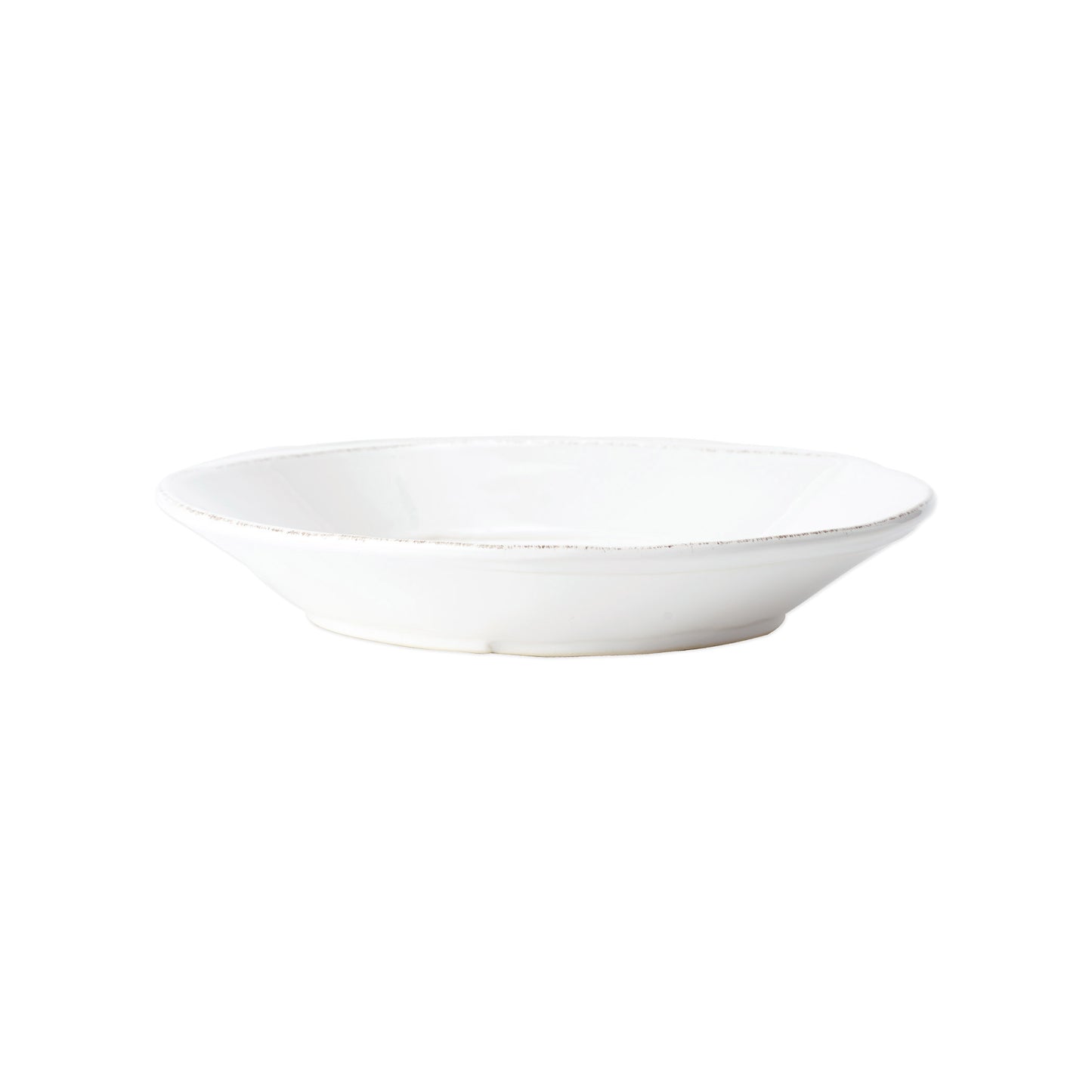 Vietri Melamine Lastra White Large Shallow Serving Bowl, Lightweight Serveware