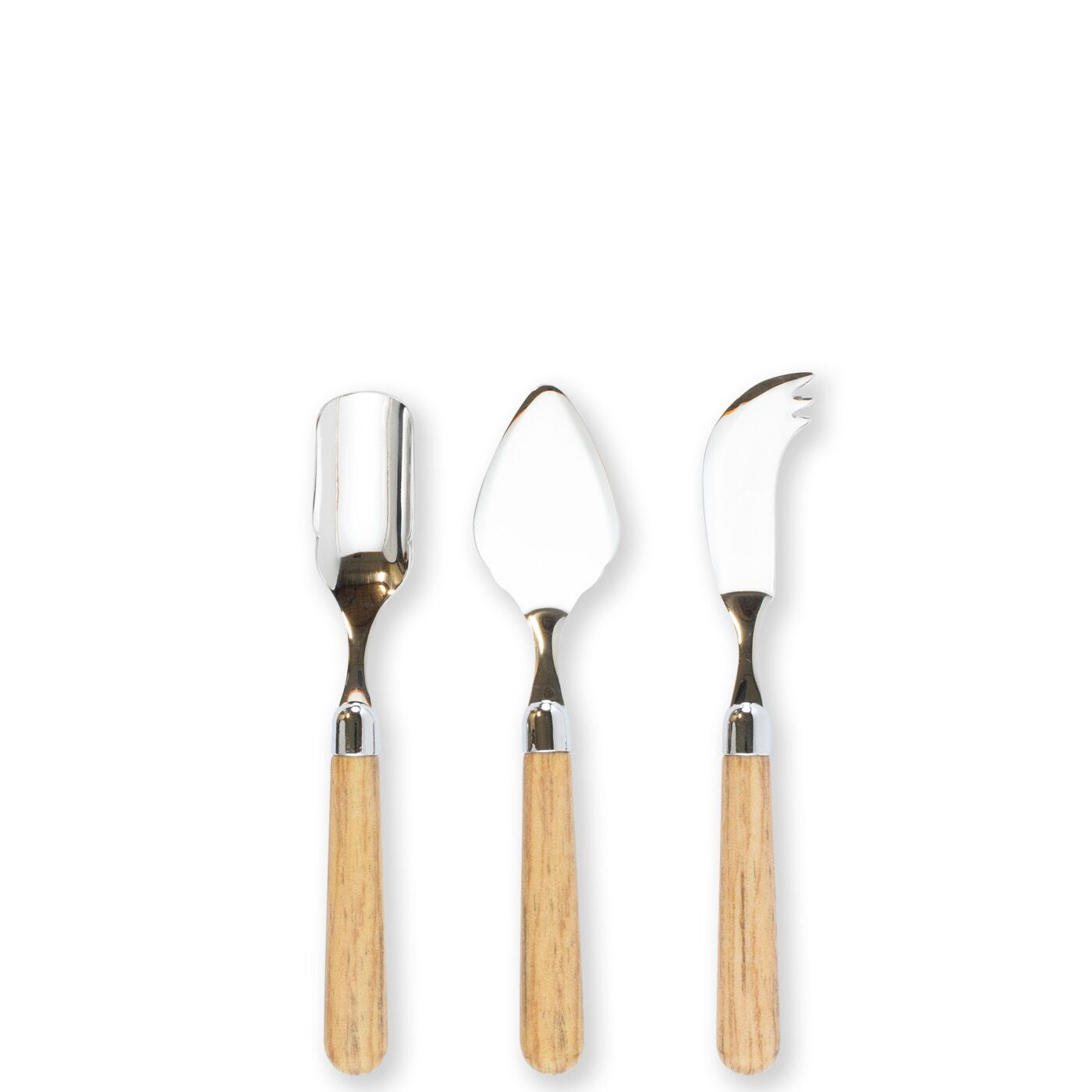 Vietri Albero 6.25" Cheese Knife Set - 18/10 Stainless Steel Oak Cheese Knives