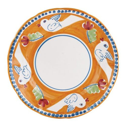Vietri Campagna Uccello Dinner Plate 10 Inch Terra Cotta Ceramic Plate