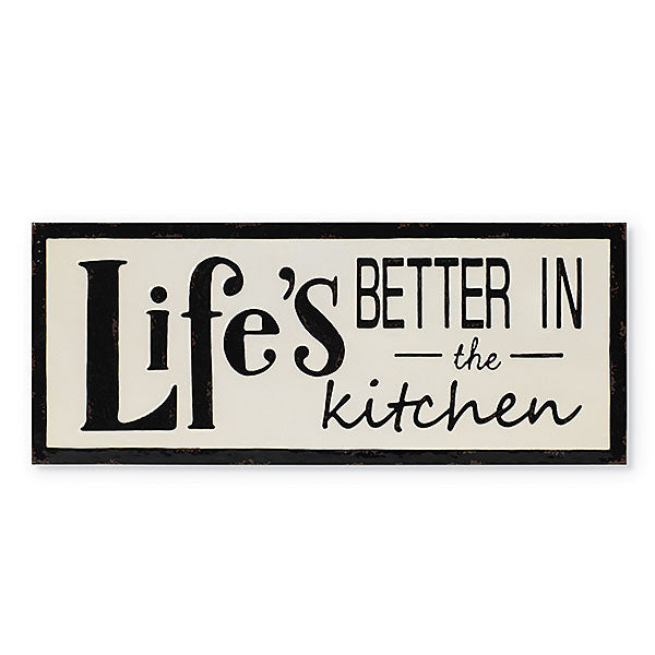 Gerson Company 36"L Metal "Life's Better In the Kitchen" Embossed Wall Decor