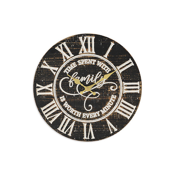 Gerson Company 14.1"D Wooden Engraved Antique Wall Clock