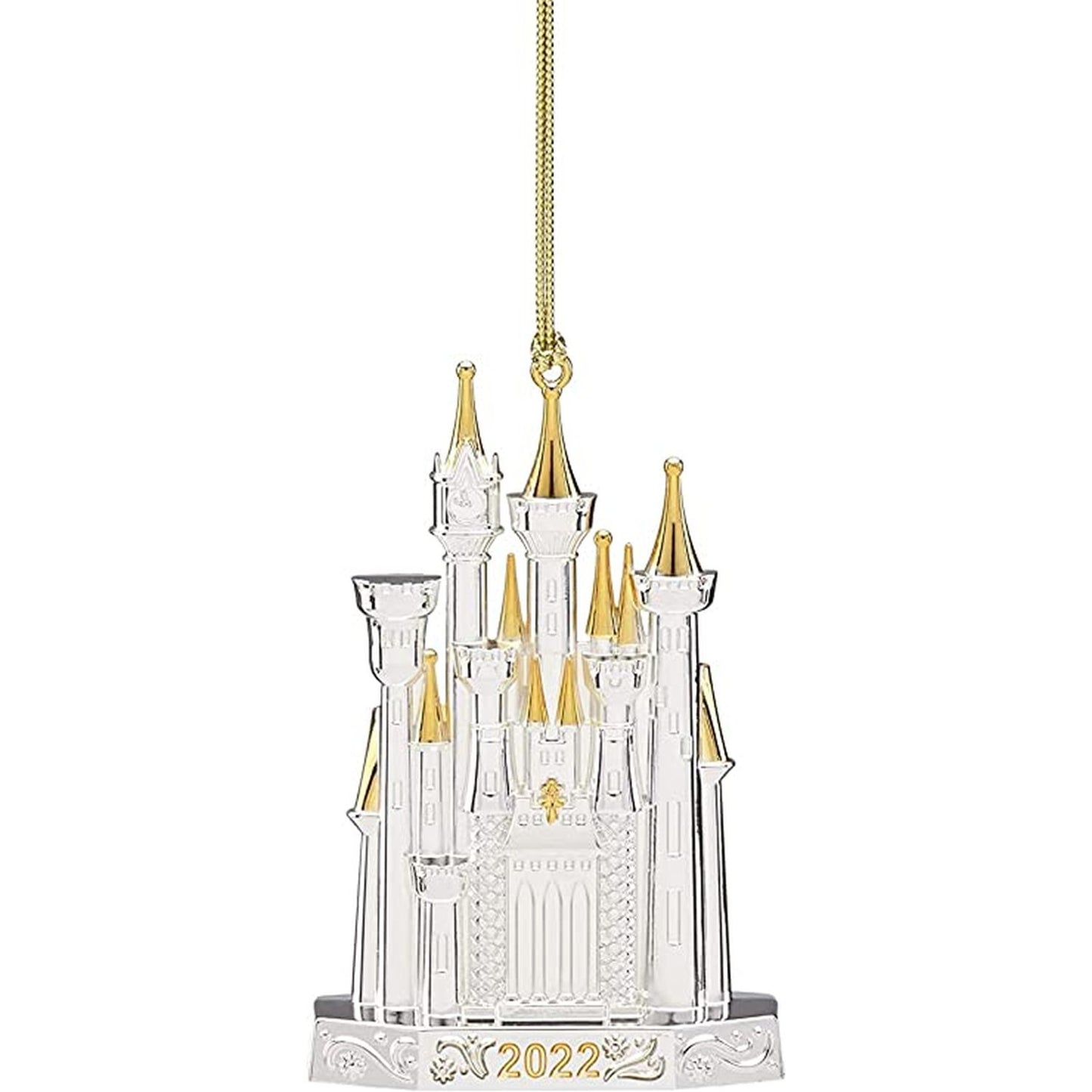 Lenox 2023 Metal Disney Castle Ornament, Silver, Stainless Steel