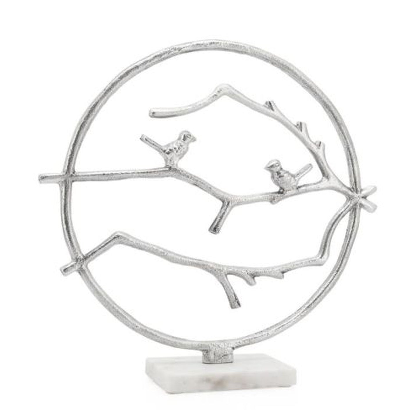 Torre & Tagus Birds On Branch 17" Aluminum Ring On Marble Base