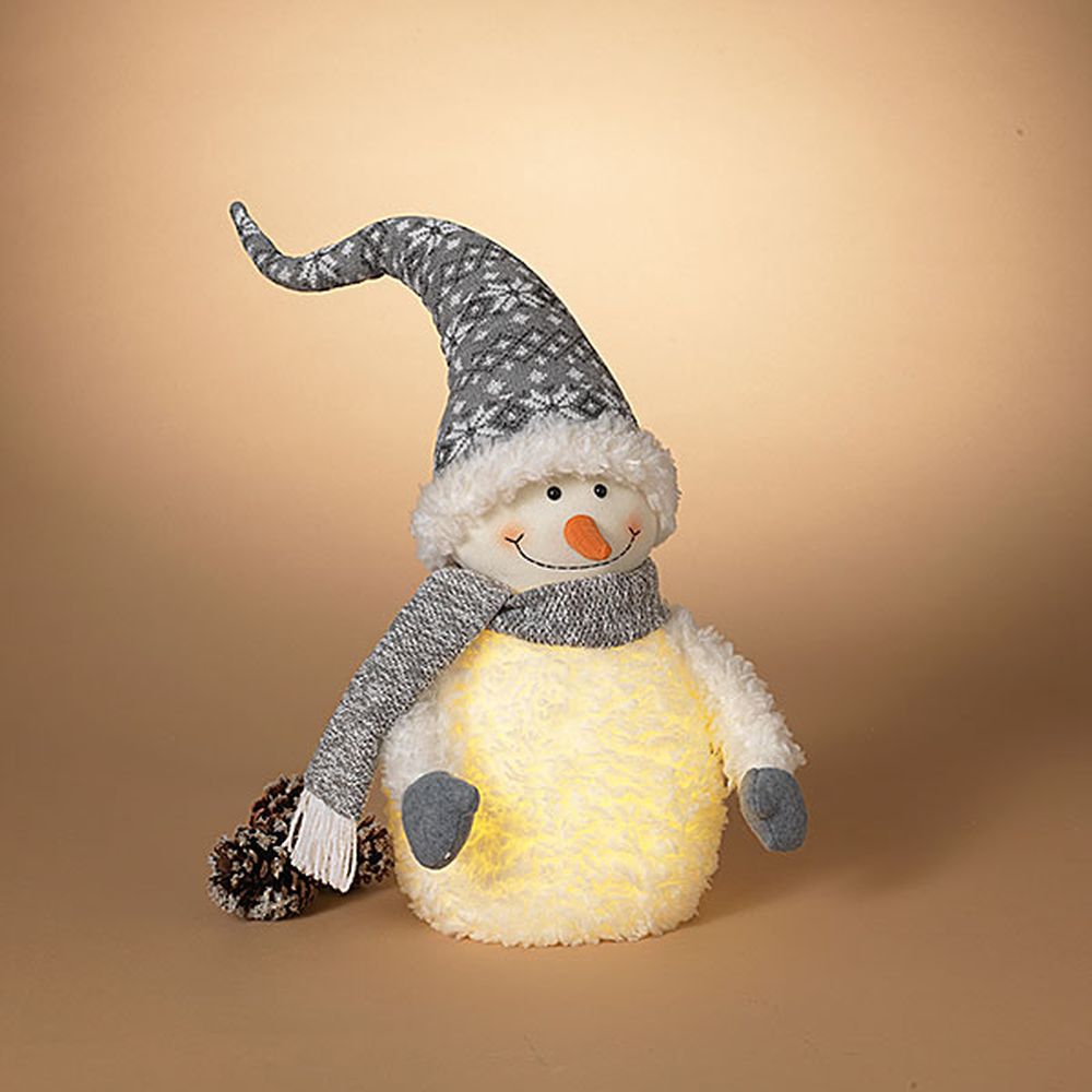 Gerson Company B/O Lighted Fabric Snowman Figurine