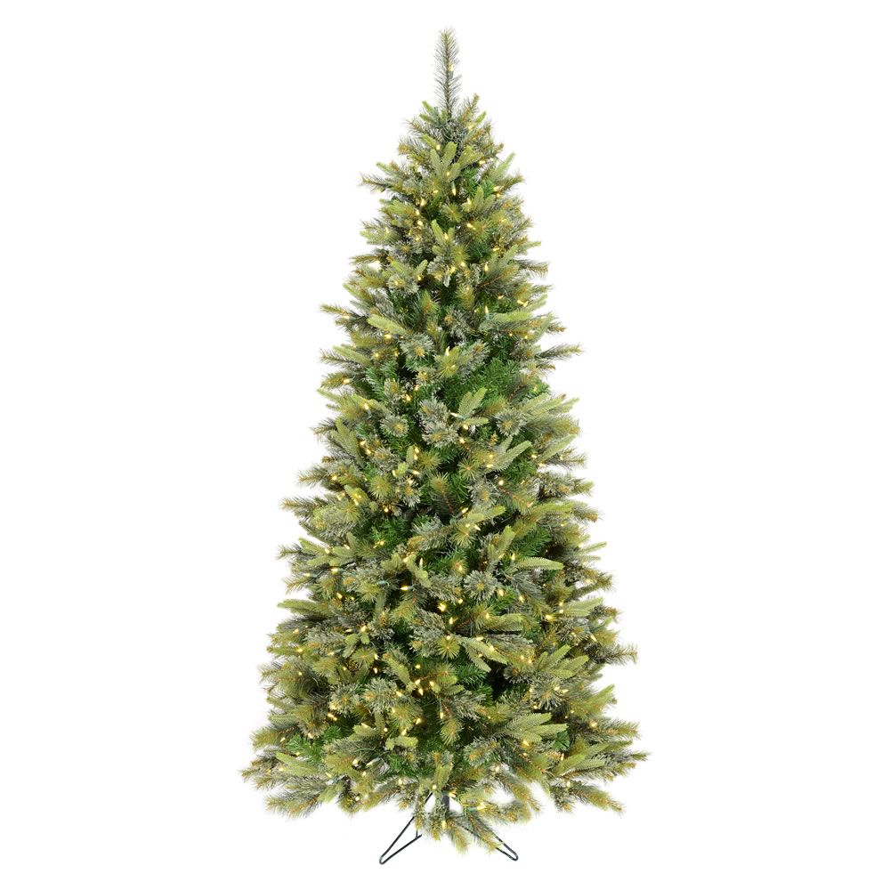 Vickerman Cashmere Slim Artificial Christmas Tree, Warm White LED Lights