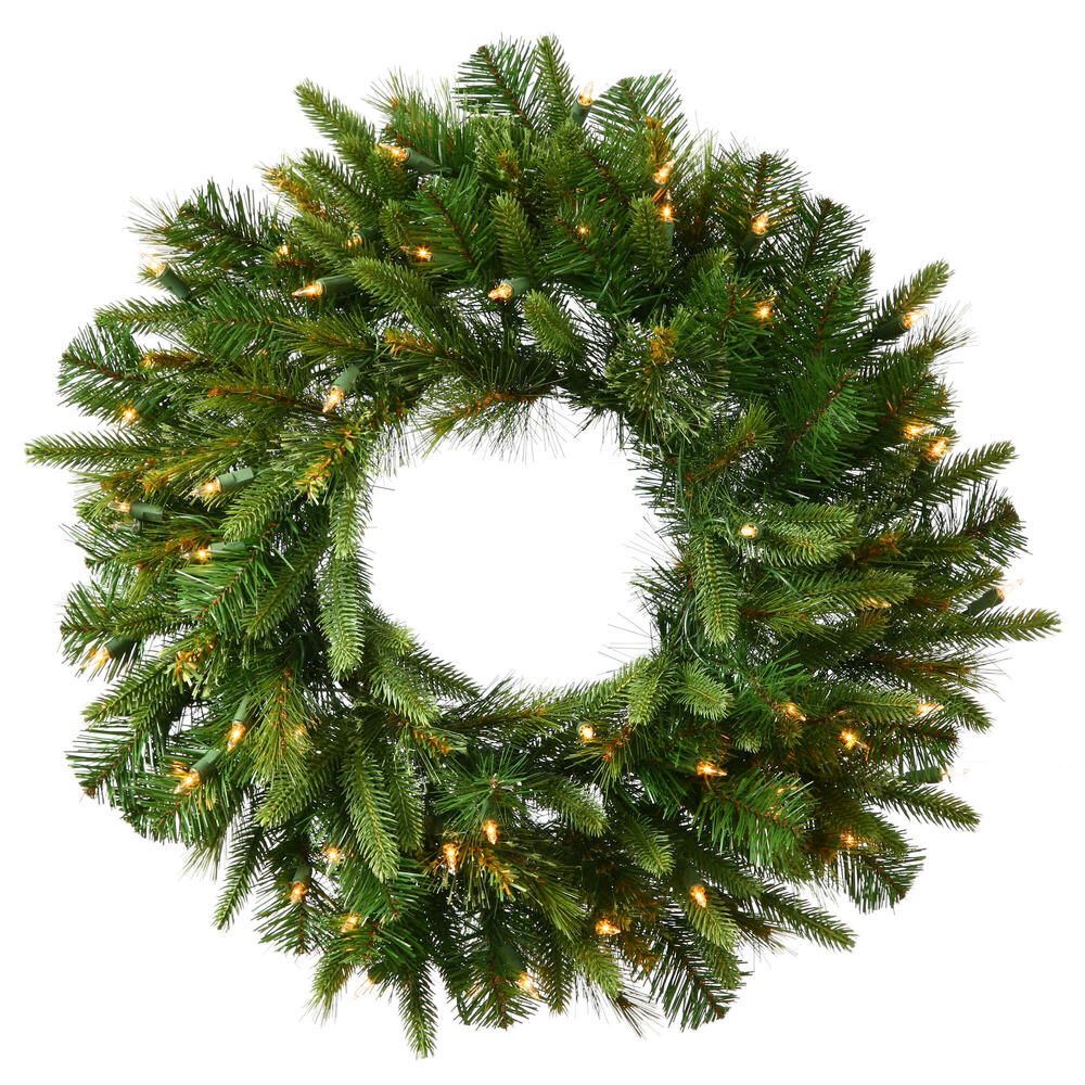 Vickerman Cashmere Artificial Christmas Wreath, Warm White LED Lights