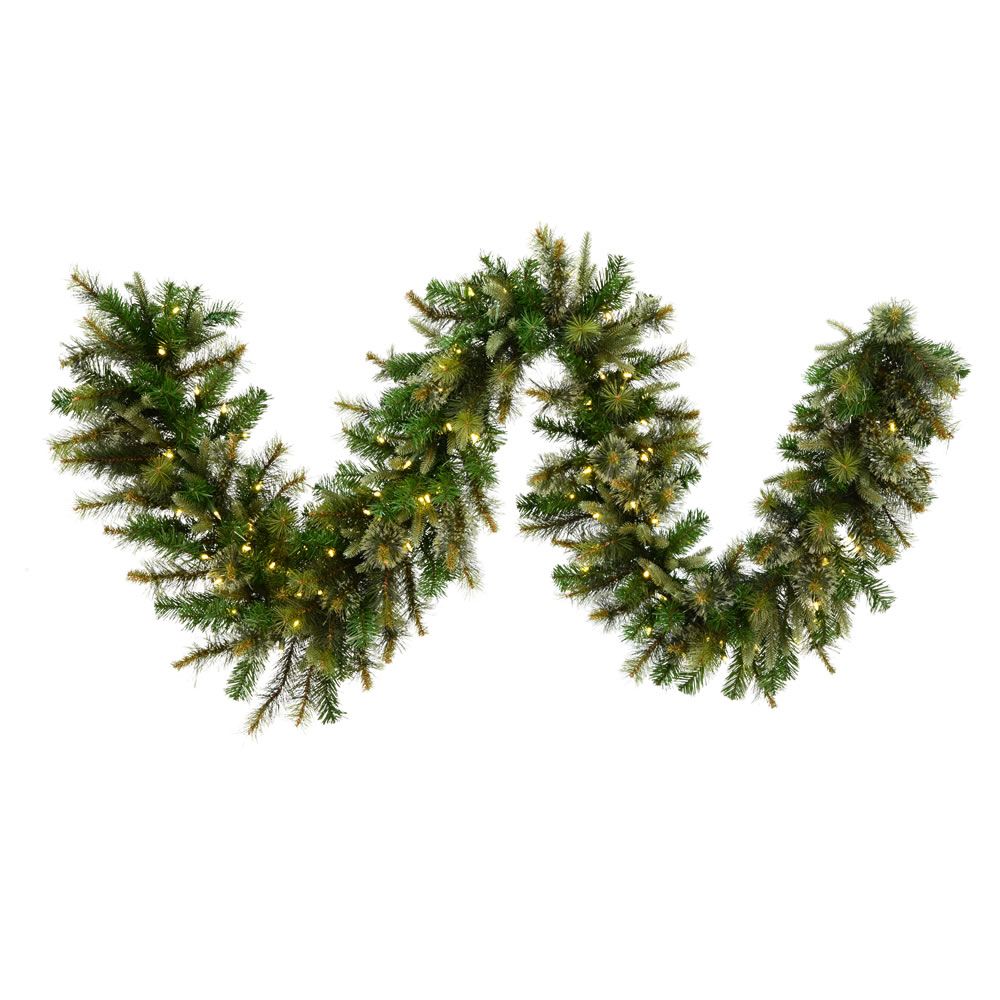 Vickerman Cashmere Artificial Christmas Garland, Warm White LED Lights