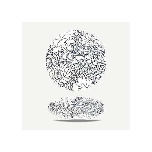 Gusto Buono Flowers 10.24 Floral Design Monaco Ceramic Dinner Plates, Porcelain Dinnerware Set of 6