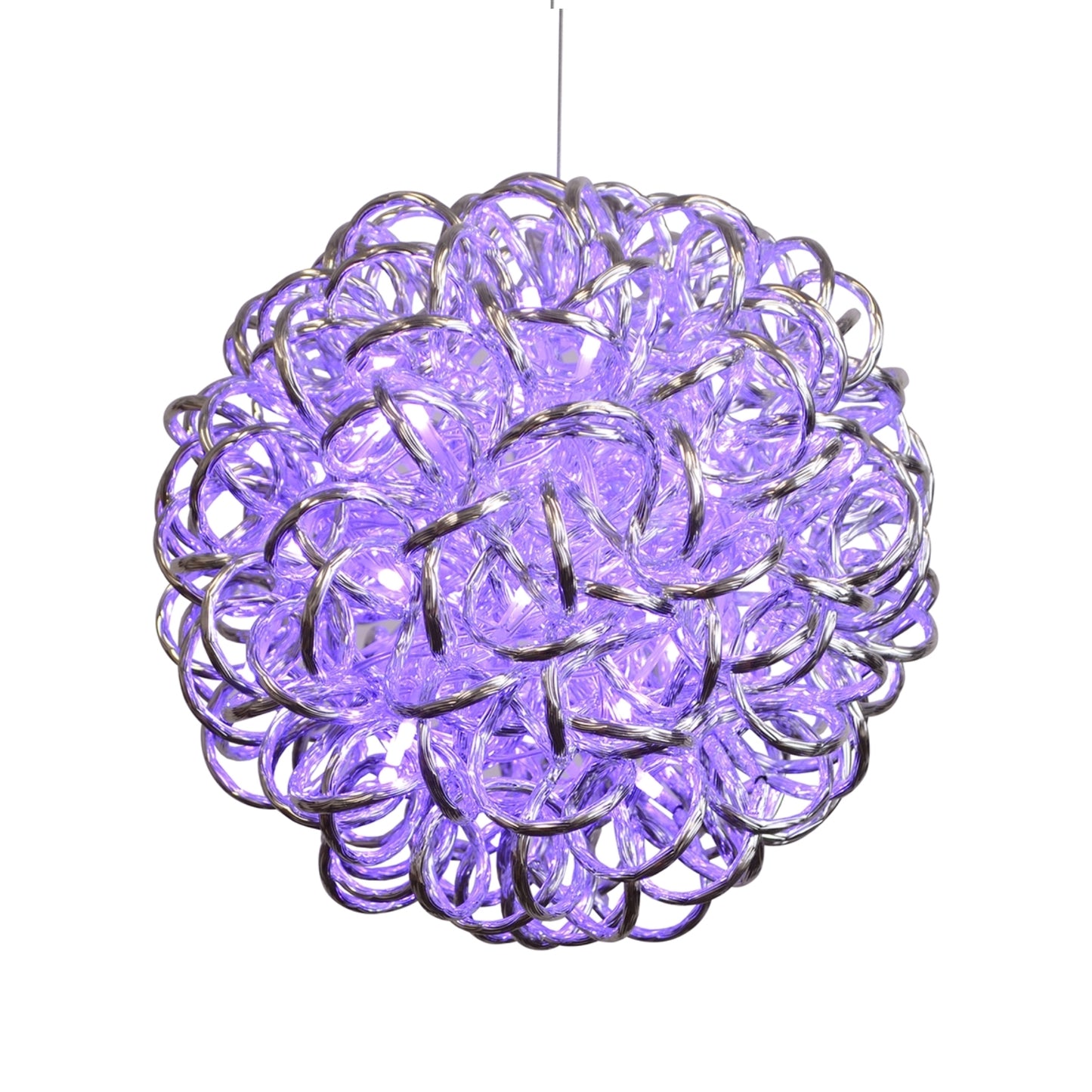 Holiday Bright Lights 6 Indoor/Outdoor Spiral Orb 50L Silver Set of 3 - RGB