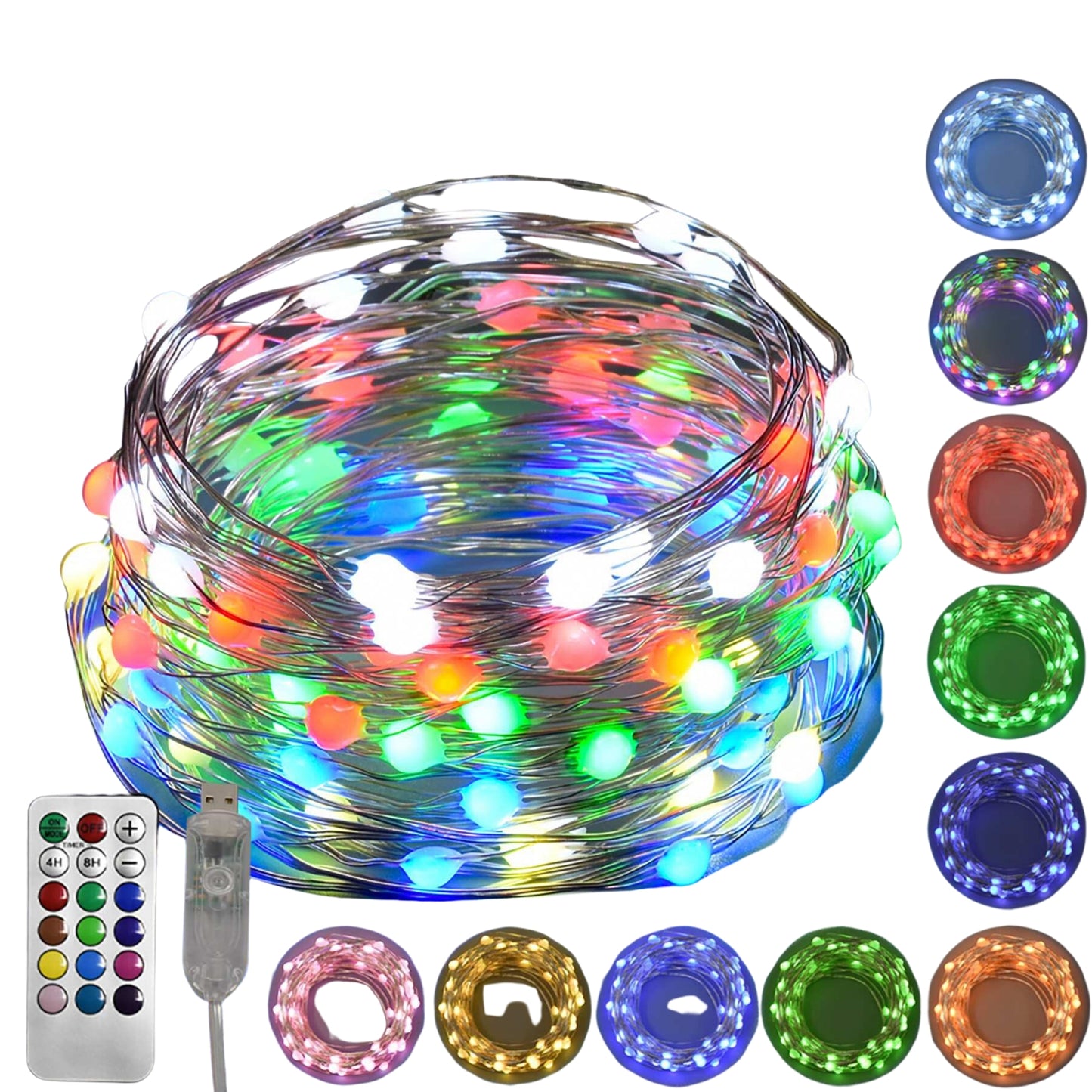 Holiday Bright Lights Indoor/Outdoor 100L RGB Big Seed Light Boxed 33'