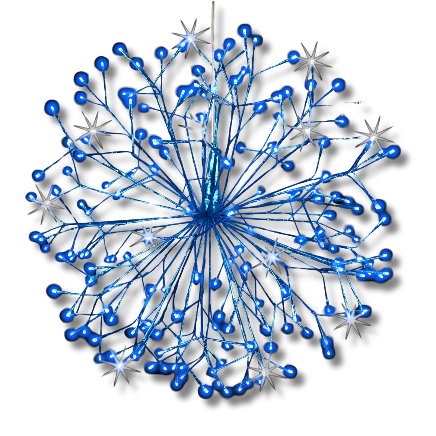 Holiday Bright Lights LED 24 Indoor/Outdoor 3D Connectable Twinkling Shimmering Sphere - Blue/Blue