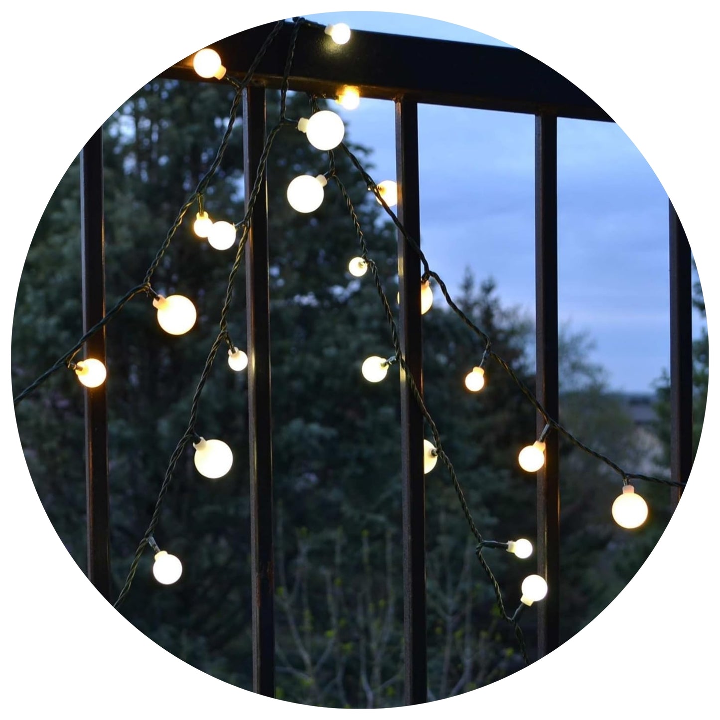 Holiday Bright Lights 120L Indoor/Outdoor 3 Orb Gumball Rice Lights - Green Cord/White Opaque