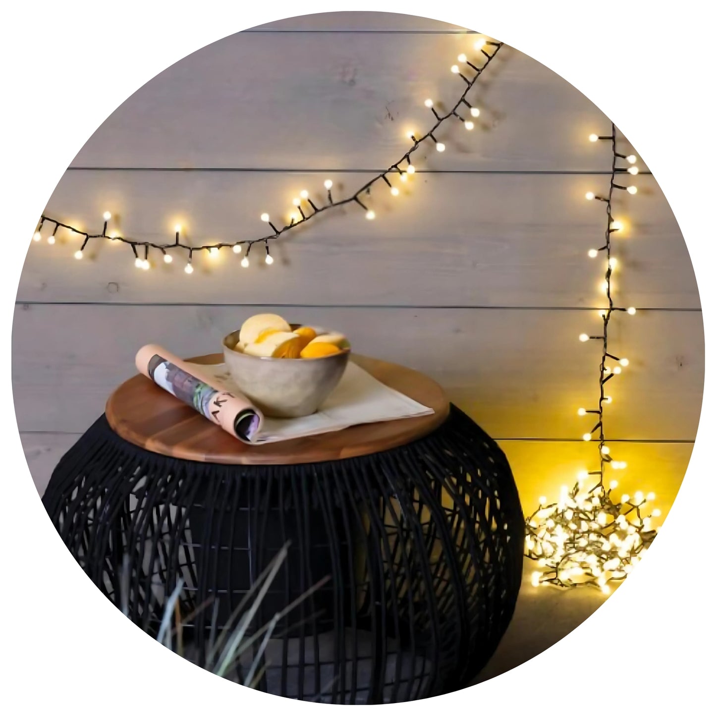 Holiday Bright Lights 500L Indoor/Outdoor Gumball Rice Light Reel - Green Cord/White Frost Opaque