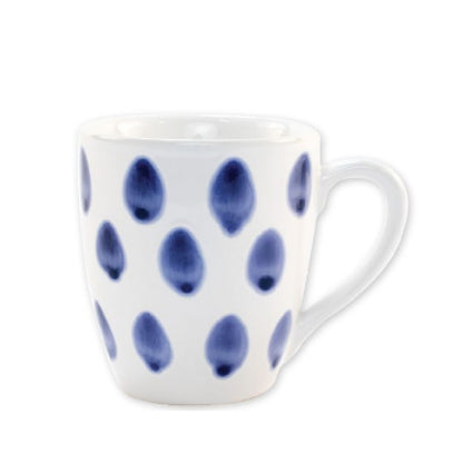 viva by Vietri Santorini Dot Mug 4.5"H, 14 oz Earthenware Coffee Cup