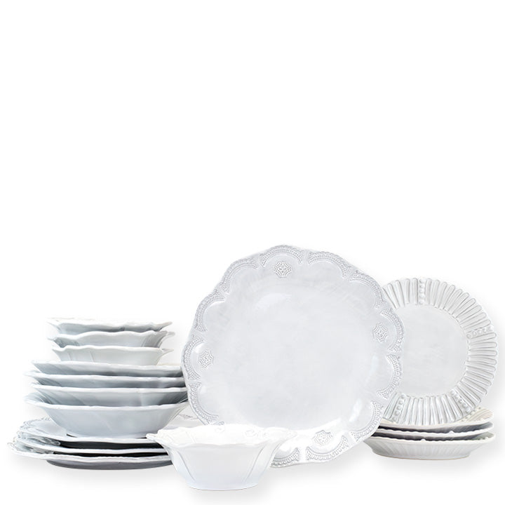Vietri Incanto Assorted 16-Pc Italian Dinnerware Set, Earthenware Bowls & Plates