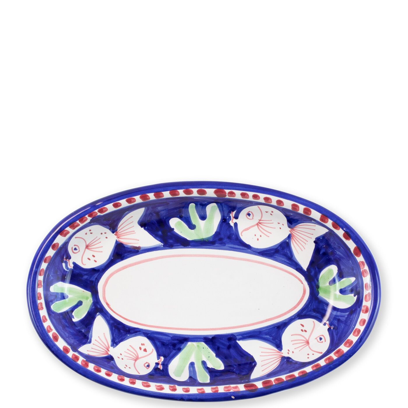 Vietri Campagna Pesce Small Oval Tray, Terra Cotta Serving Platter, Table Decor
