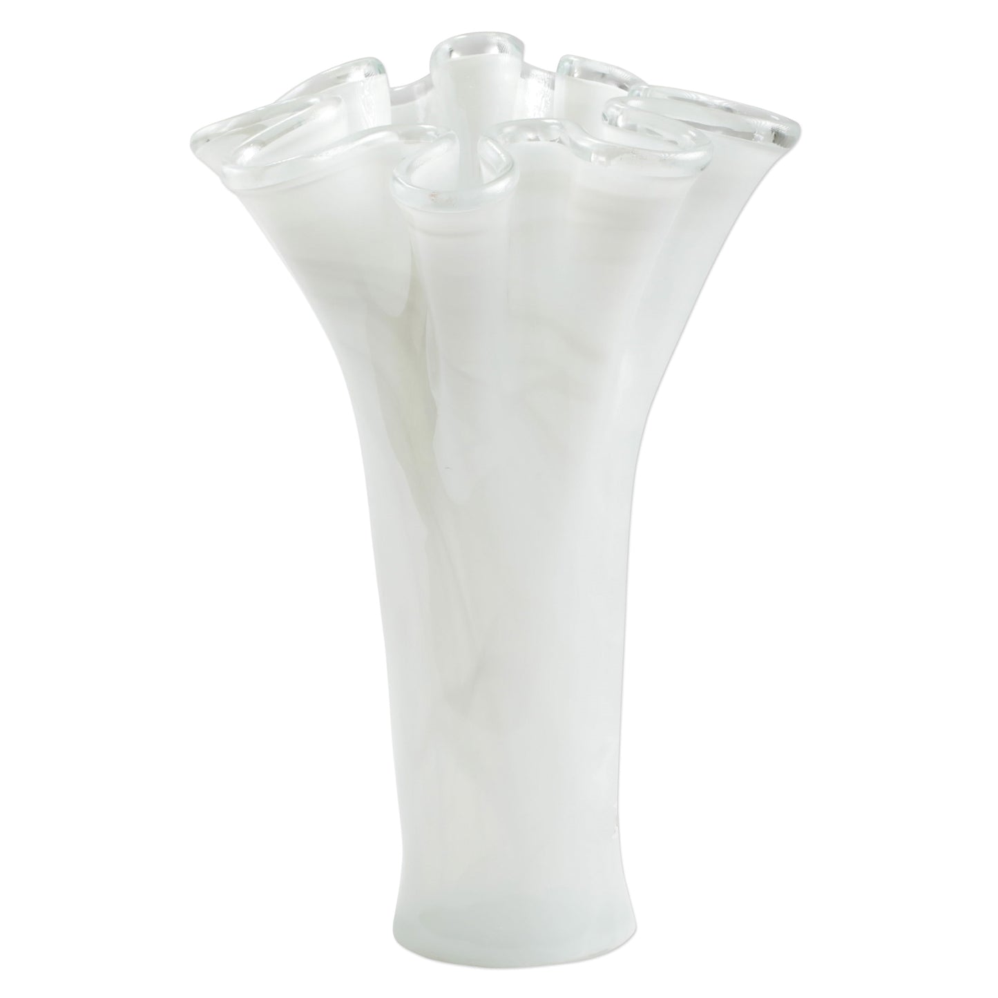 Vietri Onda Glass White Vase