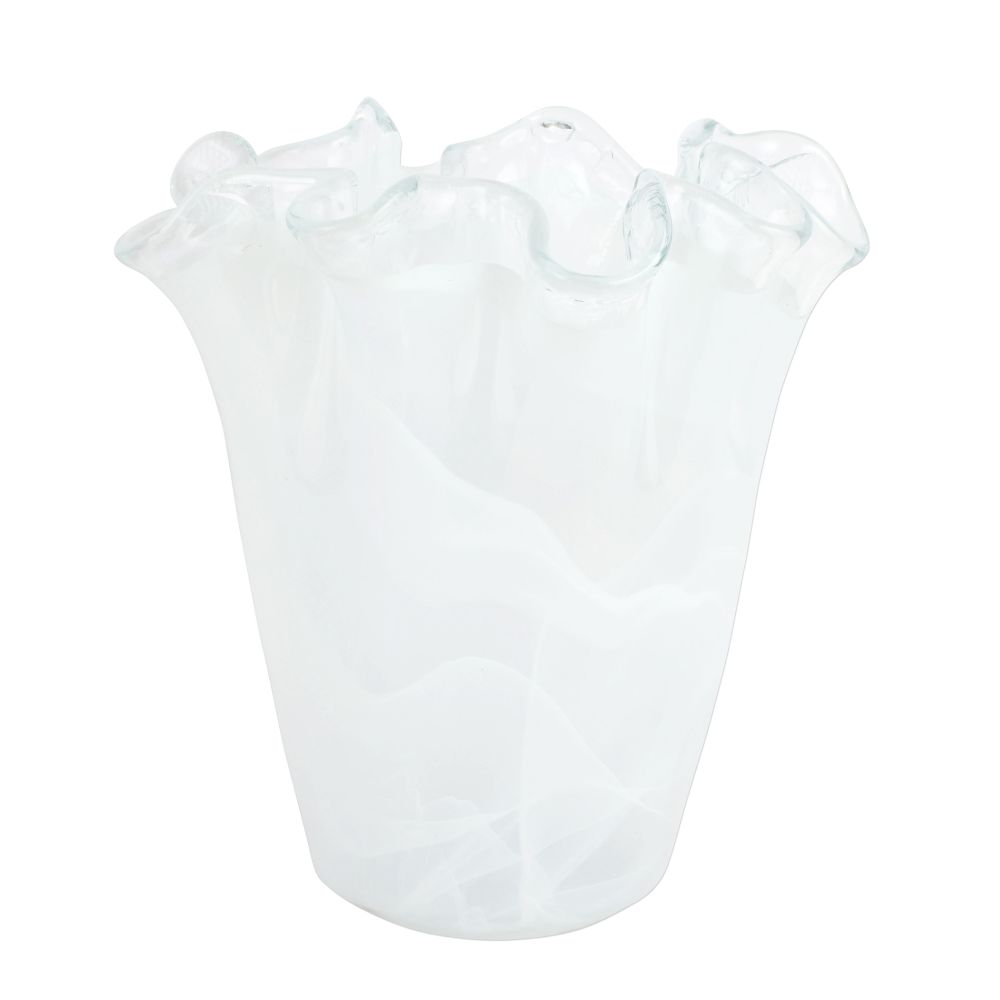 Vietri Onda Glass Ruffled Vase