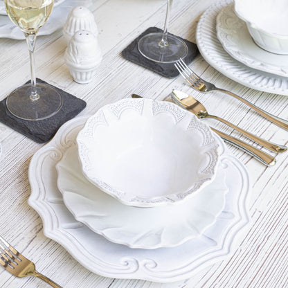 Vietri Incanto Baroque 4-Pc Italian Dinnerware Set, Earthenware Bowls & Plates