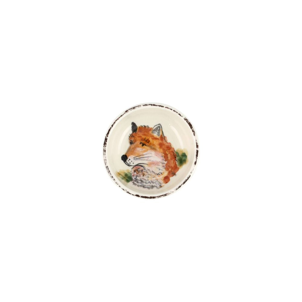 Vietri Wildlife Fox Condiment Bowl - 4"D Earthenware Sauce Server & Dip Dish