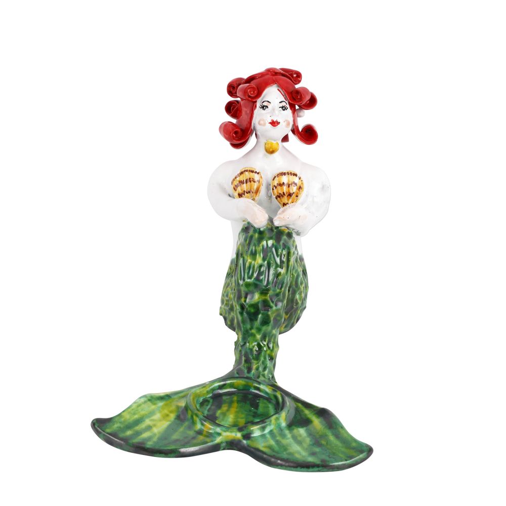 Vietri Sirena Alana Mermaid  Terra Cotta Figurine Decor for Living Room