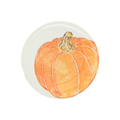 Vietri Pumpkins Salad Plate - Orange Pumpkin.