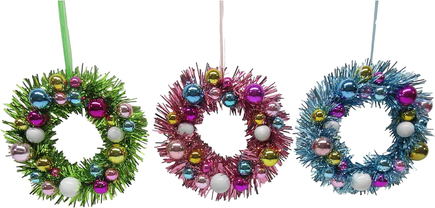December Diamonds Wonderland Assortment Of 3, Wreath Ornaments