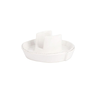 Vietri Lastra White Kitchen Sponge Holder - 5.5"x2.75" Stoneware Sink Organizer