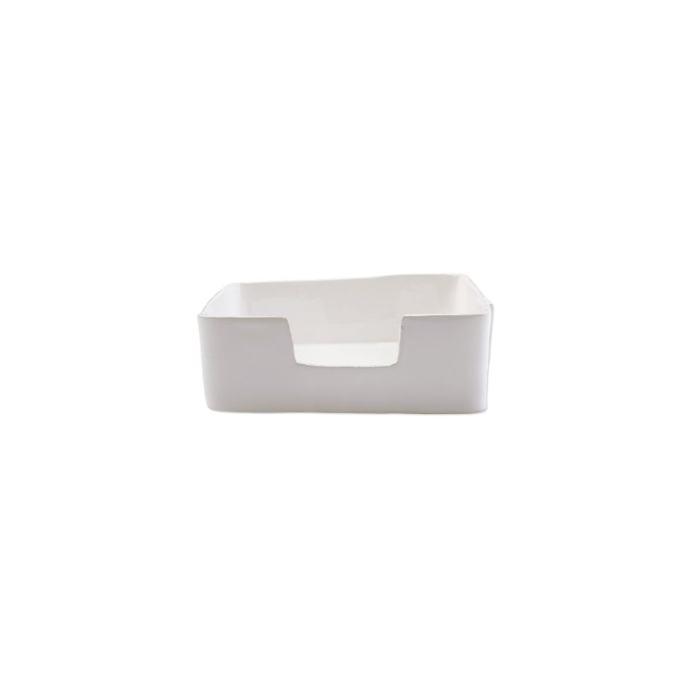 Vietri Melamine Lastra White Dinner Napkin Holder, 9.5" Paper Towel Tray