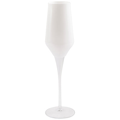 Vietri Contessa White Champagne Glass - 10.25"H, 7 oz Italian Toasting Glassware