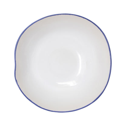 Vietri Aurora Edge Medium Bowl, Stoneware Serveware Dish for Entertaining