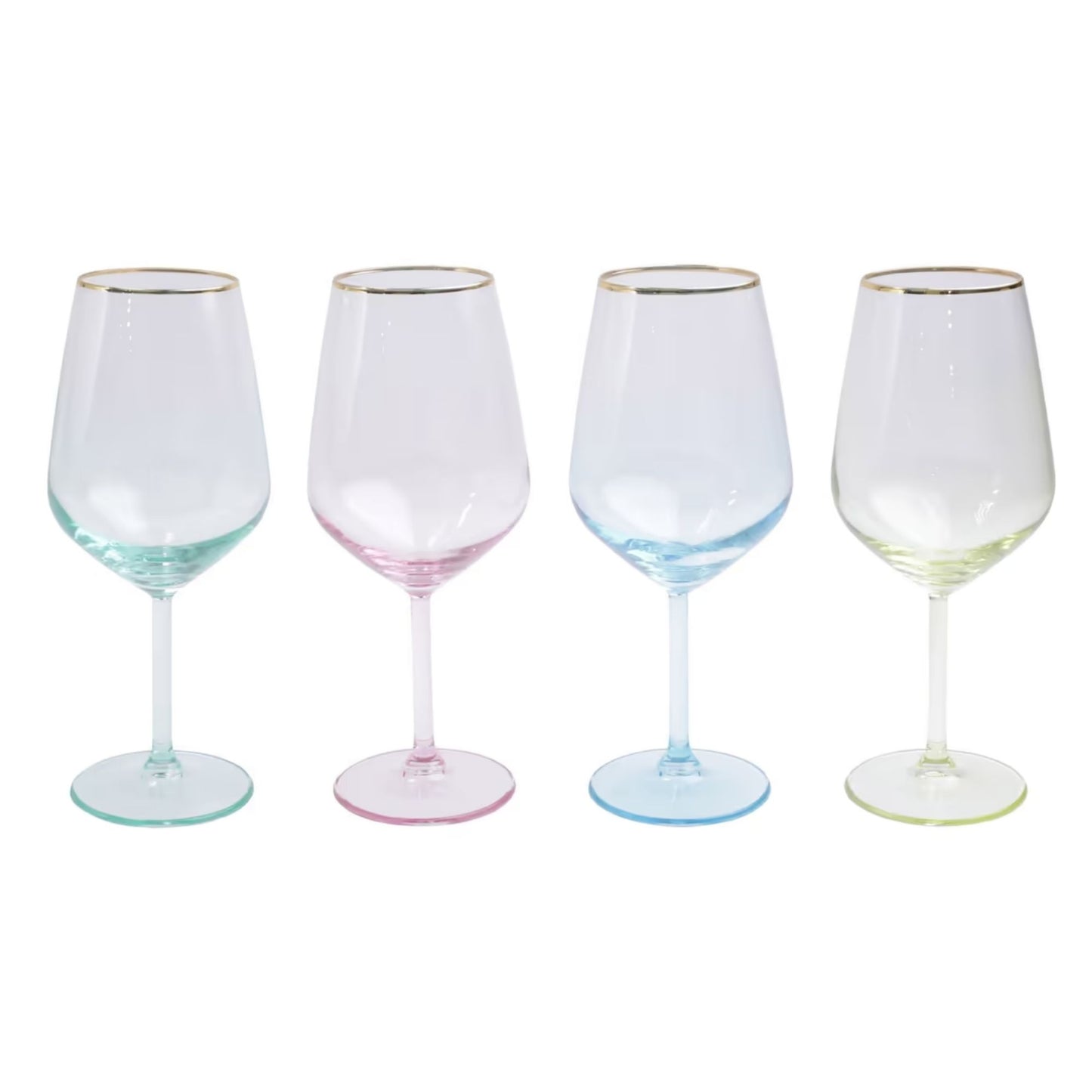 Viva by Vietri Rainbow Wine Glass, 15 oz, Set of 4 - Luxury Italian Glassware