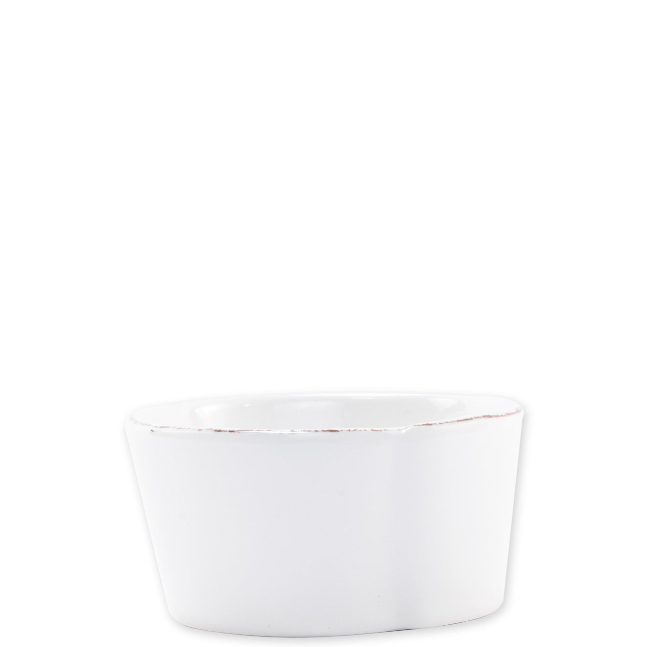 Vietri Melamine Lastra White Condiment Bowl - 4"D Melamine Sauce Server Dish