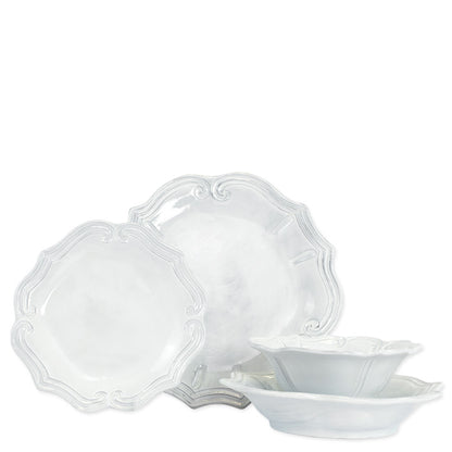 Vietri Incanto Baroque 4-Pc Italian Dinnerware Set, Earthenware Bowls & Plates