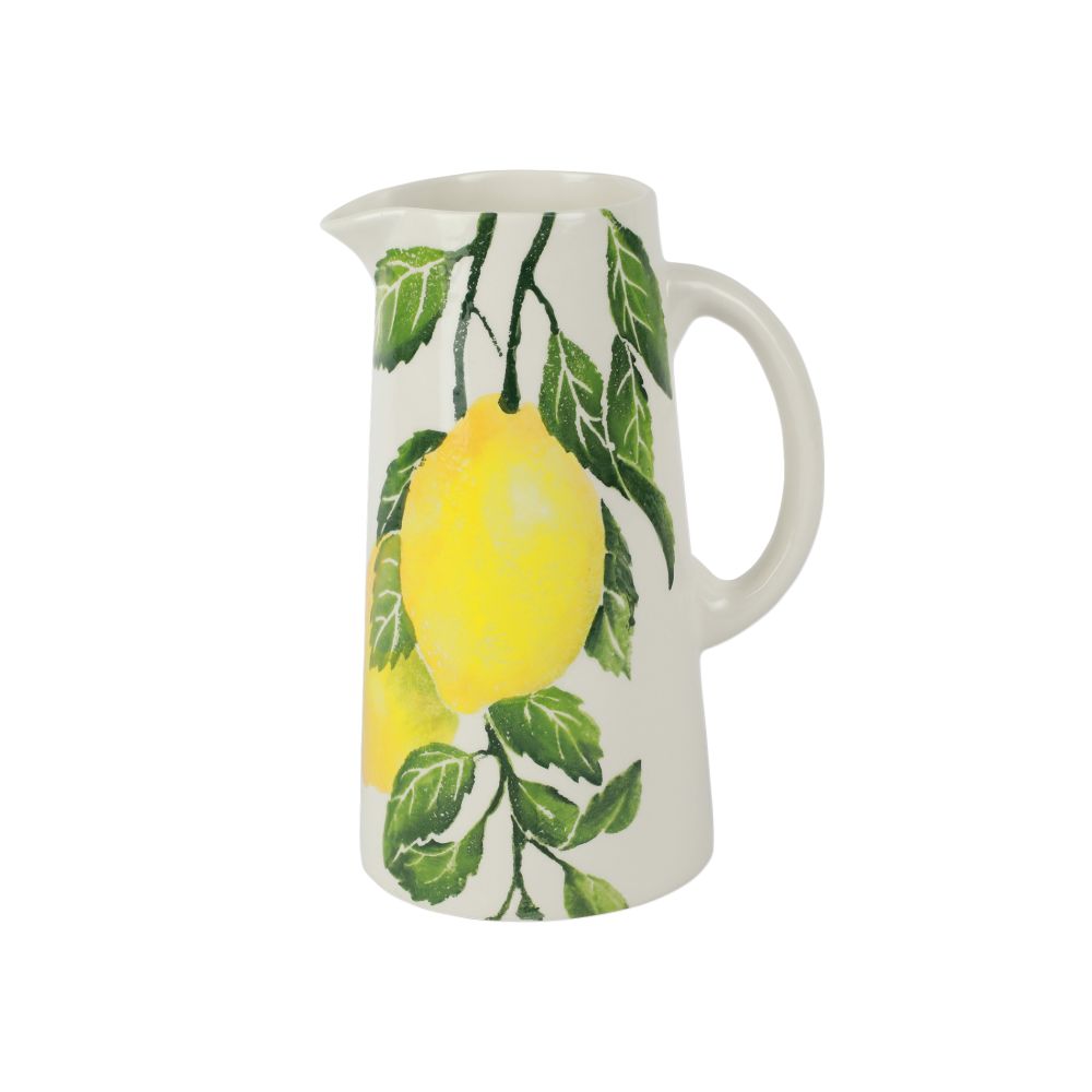 Vietri Limoni Drink Pitcher, 9 Cups - Earthenware Water/Beverage Jug