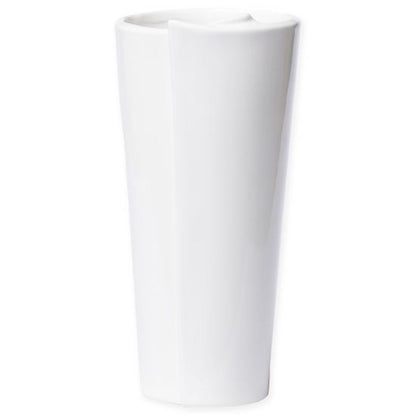 Vietri Lastra White Large Conic Vase 5.25"D, 11"H Italian Stoneware Shelf Decor